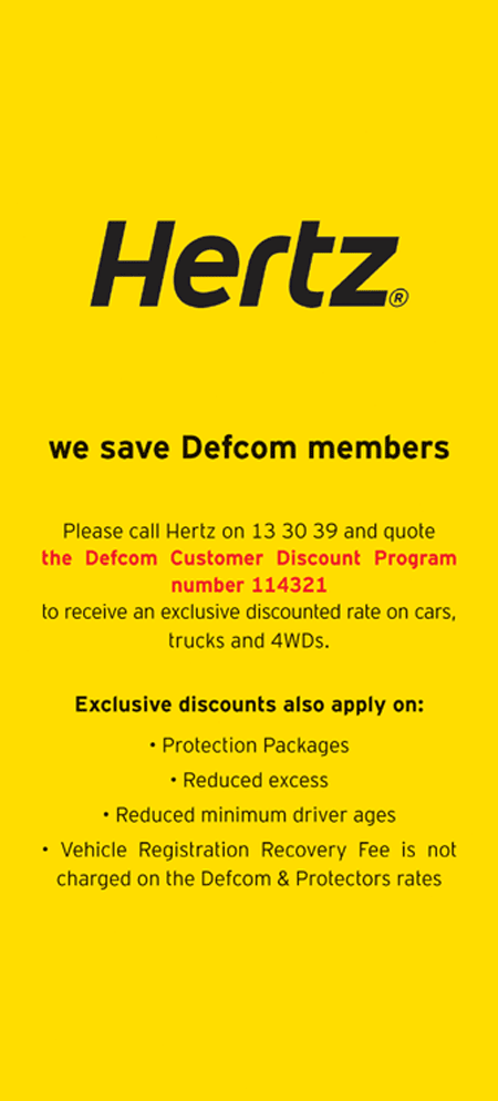 Hertz offers DEFCOM members corporate rates and special benefits for car hire