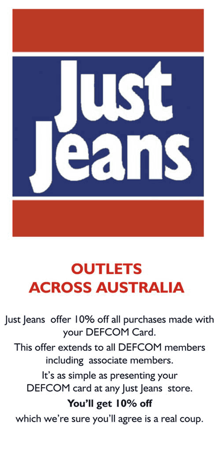 Just Jeans for 10% off all purchases