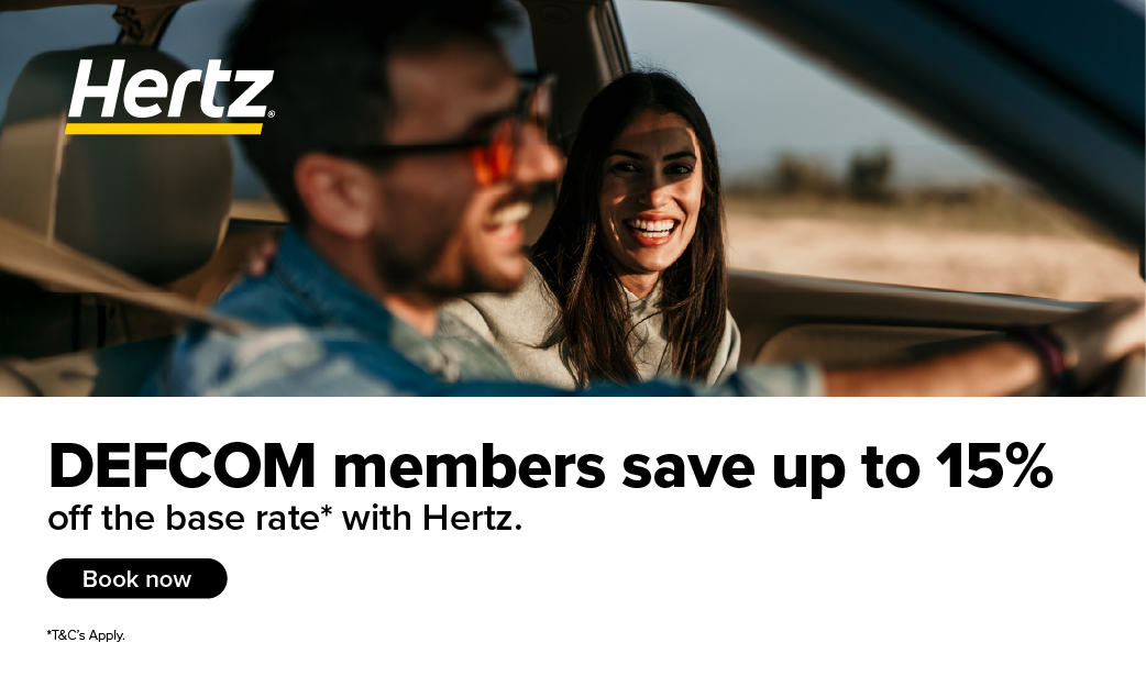 Hertz offers DEFCOM members corporate rates and special benefits for car hire